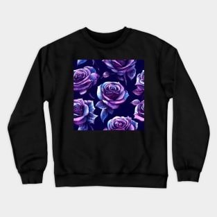 Dark watercolor rose pattern design Crewneck Sweatshirt